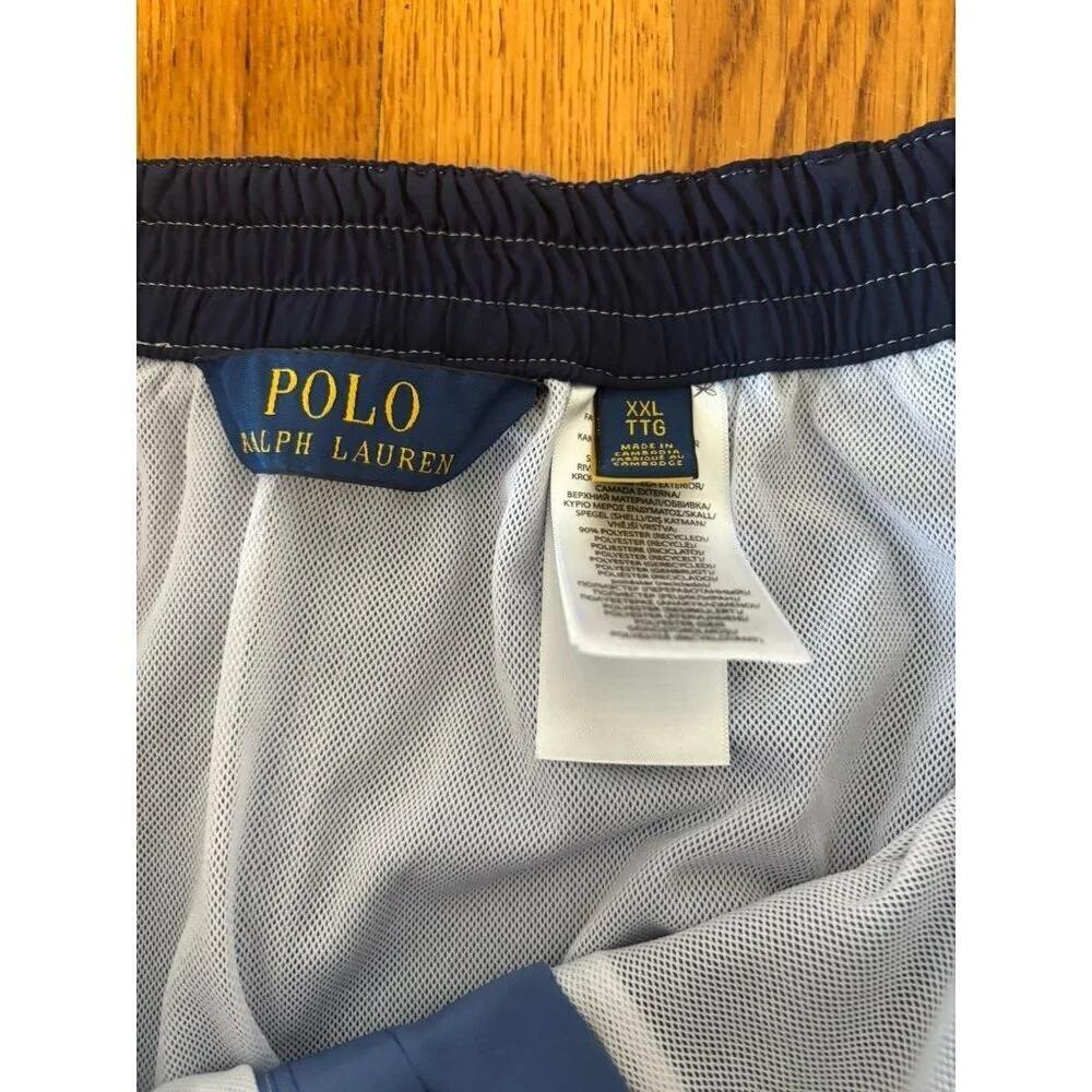 Polo Ralph Lauren Size XXL Swim Trunks Blue Mesh Lined Board Shorts 8